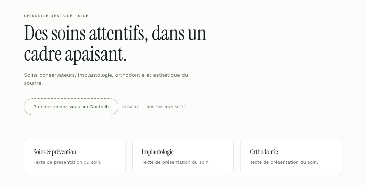 Aperçu du site concept de cabinet dentaire